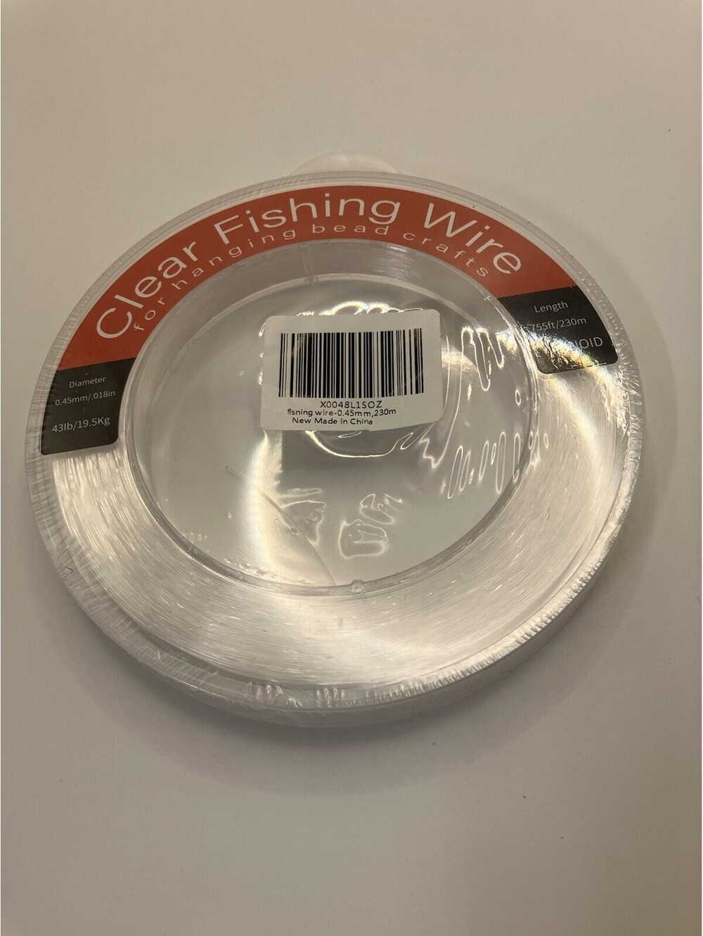 43 lb Breaking Strength Clear Fishing Line - Versatile Wire for Crafts & Fishing